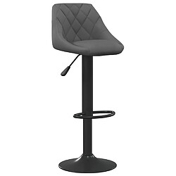 vidaXL Tabouret de bar Gris foncé Velours