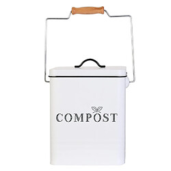 Je Cherche Une Idee Poubelle de compostage 5 L en métal - Blanc pas cher