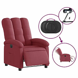 Maison Chic Fauteuil Relax pour salon, Fauteuil inclinable électrique Rouge bordeaux Tissu -GKD42555 pas cher