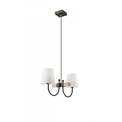 Lumière Suspension Julietta Bois,acier,tissu Marron 2 ampoules 98cm