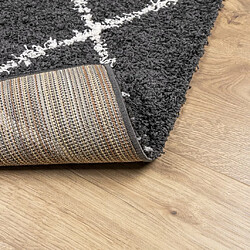 Acheter vidaXL Tapis shaggy à poils longs moderne noir et crème 80x200 cm