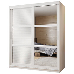 Abiks Meble Armoire Zaluzja 2 à Portes Coulissantes 200/150/62 2 Portes (blanc)