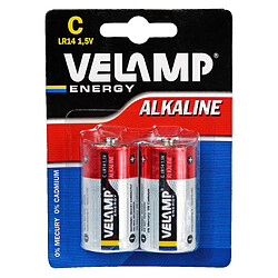 VELAMP Pile alcaline, demi torche LR14 C, 1.5V, 2 pièces