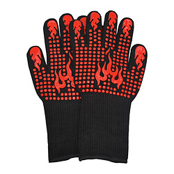 Gants De Four à Barbecue Gants épais à Double Couche Anti-brûlure Pour Barbecue Gris