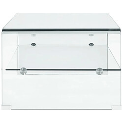 Avis vidaXL Table basse Clair 98x45x31 cm Verre trempé