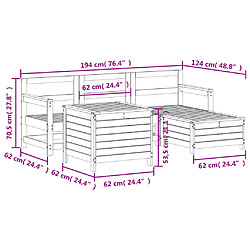 vidaXL Salon de jardin 5 pcs bois de pin imprégné pas cher