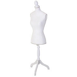 Mendler Mannequin de couture T220, mousse synthétique, torse féminin ~ blanc avec dentelle