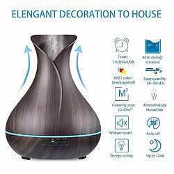 Universal Diffuseur d'huile essentielle en plastique pour vase 500ml humidificateur d'air granulés de bois 7 lumières LED colorées brume à ultrasons brume fabricant diffuseur d'arôme (grains de bois clair)