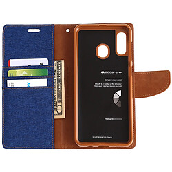 Acheter Wewoo Housse Coque CANVAS DIARY Étui en cuir avec rabat horizontal PU pour Galaxy A20 / A30avec support et logements cartes et porte-monnaie bleu