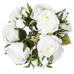 Atmosphera, Createur D'Interieur Bouquet artificiel de 14 Roses - H. 40 cm - Blanc