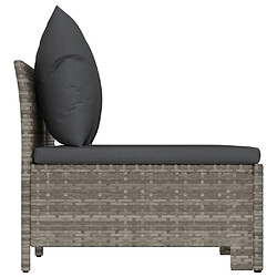 Acheter vidaXL Salon de jardin 3 pcs avec coussins Gris Résine tressée