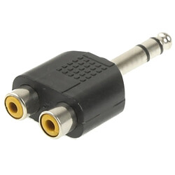 Wewoo Adaptateur pour casque RCA 6.35mm vers 2 RCA Jack stéréo