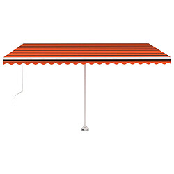 Acheter vidaXL Auvent manuel rétractable avec LED 400x300 cm Orange et marron