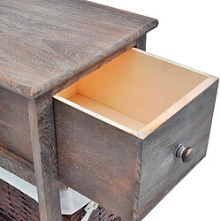 Maison Chic Table de chevet Table de Nuit Meuble de Rangement Bois Marron pas cher