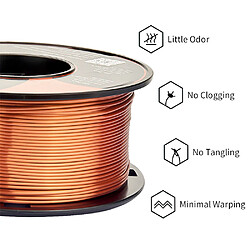 None Filament PLA ERYONE Ultra Silk pour imprimante 3D 1 kg (2,2 lbs) / Bobine - Cuivre