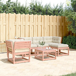 vidaXL Salon de jardin 5 pcs avec coussins bois massif douglas