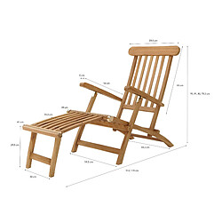 Acheter AXI Costa Bain de Soleil en Bois Teck | Transat Jardin ajustable en 4 positions | Chaise Longue pour l'extérieur / le jardin