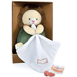 Doudou et Compagnie Peluche lion beige avec doudou mouchoir