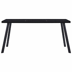 Maison Chic Table à manger | Table de salle à manger Noir 180x90x75 cm Verre trempé -GKD23977