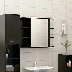 Acheter Maison Chic Armoire de Bain | Ensemble de 3 meubles salle de bain Noir Aggloméré -GKD81427