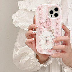 Avis GUPBOO Étui pour iPhone13 Main tenant une grande fleur rose lapin mignon étui pour téléphone portable fille douce