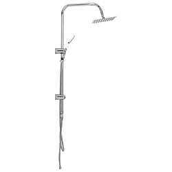 Acheter Helloshop26 Ensemble de douche à deux têtes avec douchette douche à main pomme de douche carrée réglable maison salle de bain intérieur 95 cm 02_0003785