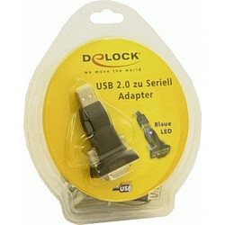 DeLOCK USB 2.0 to Serial Adapter USB A RS-232 Noir adaptateur et connecteur de câbles