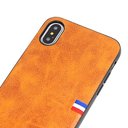 Acheter Wewoo Coque marron pour iPhone X PU Cuir Crazy Horse Texture drapeau Détail de protection arrière cas