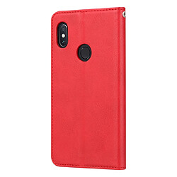 Wewoo Housse Coque Étui en cuir flip horizontal de texture de peau de pétrissage pour HUAWEI Nova3i / P Smart +avec cadre photo et support et fentes cartes et portefeuille rouge