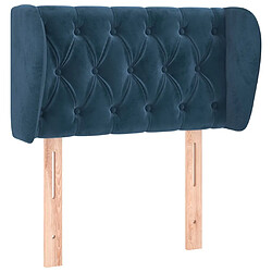 Maison Chic Tête de lit scandinave avec oreilles,meuble de chambre Bleu foncé 83x23x78/88 cm Velours -MN18788