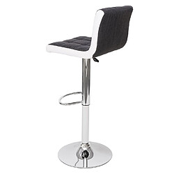 Avis Mendler 2x Tabouret de bar HWC-G87, chaise bar, réglable en hauteur ~ tissu gris foncé et similicuir blanc,pied chromé