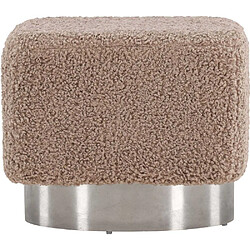 Avis Venture Home Pouf carré en polyester et acier Newton marron.