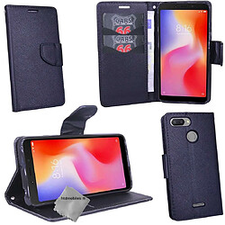 Htdmobiles Housse etui portefeuille pour Xiaomi Redmi 6 + film ecran - NOIR / NOIR