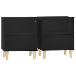 Maison Chic Lot de 2 Tables de chevet - Tables de Nuit Noir 40x35x50 cm