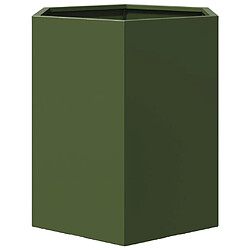 Acheter vidaXL Jardinière vert olive hexagone 46x40x45 cm acier