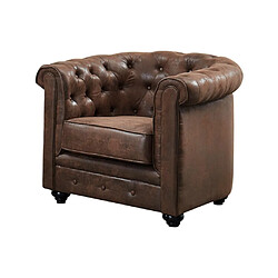 Acheter Vente-Unique Canapé 3 places et 2 fauteuils CHESTERFIELD en microfibre aspect cuir vieilli