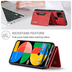 Etui en PU DG.MING magnétique avec béquille et porte-carte, rouge pour votre Google Pixel 5a 5G