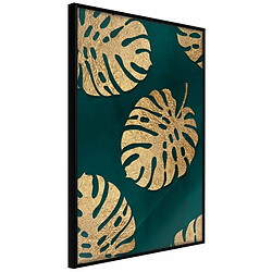 Paris Prix Affiche Murale Encadrée Gilded Monstera Leaves 20 x 30 cm Noir