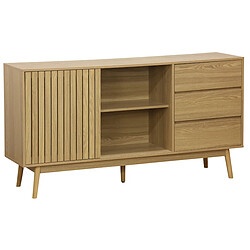 Pegane Buffet, meuble d'entrée coloris naturel, pieds en bois - Longueur 150 x profondeur 40 x hauteur 80 cm