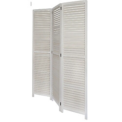 Acheter Decoshop26 Paravent 3 panneaux blanc en bois 120x170cm PAR06020