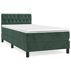 vidaXL Sommier à lattes de lit avec matelas Vert foncé 90x200 cm