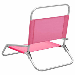 Acheter Maison Chic Lot de 2 Chaises de plage pliables | Chaises Relax d'extérieur Rose Tissu -GKD73814