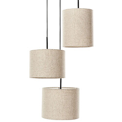 Beliani Lampe suspension PARGUAZA Lin Beige clair