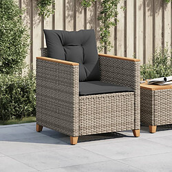 Avis Maison Chic Chaises de jardin avec coussins | chaises Relax d'extérieur gris résine tressée -GKD52053