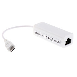 Avis Micro USB vers RJ45 LAN 10/100Mbps Rapide Ethernet Réseau Adaptateur Carte -Blanch