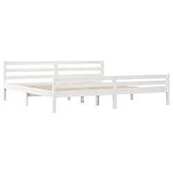 Avis vidaXL Cadre de lit sans matelas blanc bois massif 200x200 cm