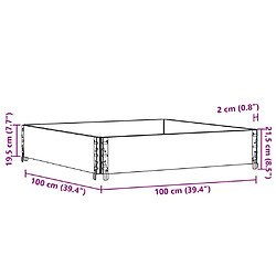 vidaXL Jardinière gris 100x100 cm bois de pin massif pas cher