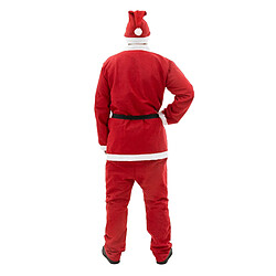 ECD Germany Costume de Père Noël, 5 Pièces, Taille Unique S-XL, en Polyester, Rouge/Blanc, avec Haut Pantalon Bonnet Barbe Ceinture, Ensemble Classique de Déguisement Complet Adulte/Homme, One Size