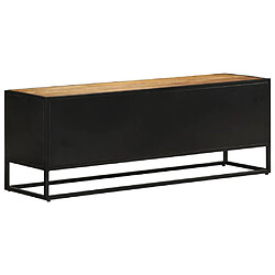 Acheter vidaXL Meuble TV 110x30x40 cm bois massif de manguier brut et fer