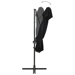 Acheter vidaXL Parasol de jardin en porte-à-faux à double toit noir 250x250 cm